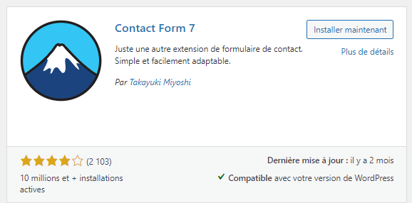 Plugin contact form 7